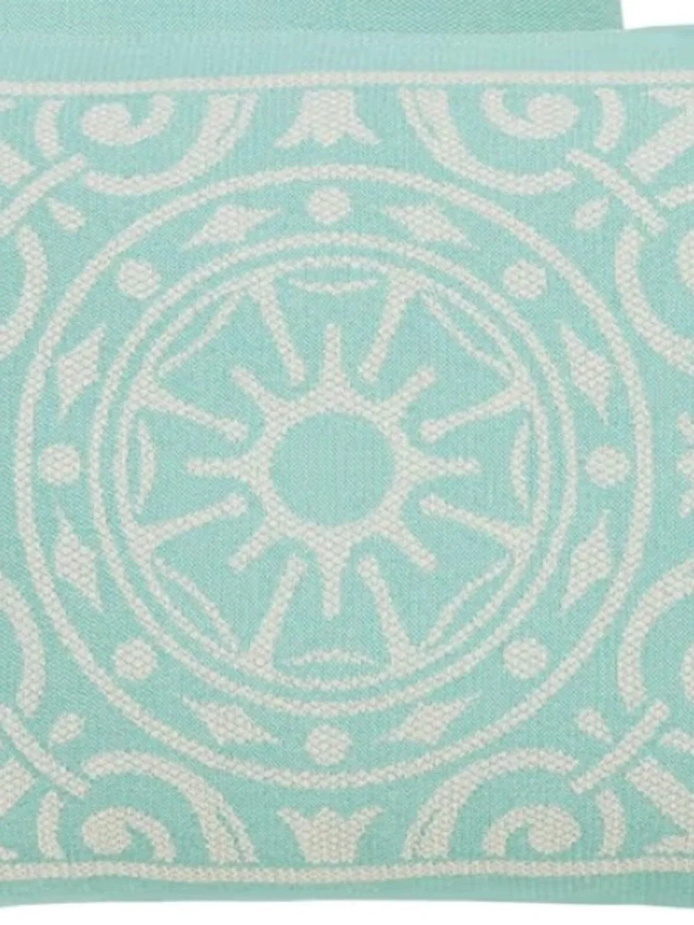 ‘Adalie Collection’ Turquoise Jacquard Floral Bedspread Set FULL
